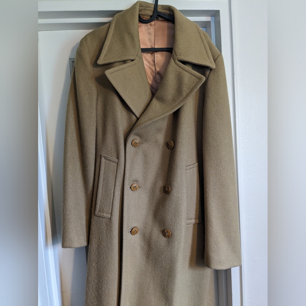 Men's vintage double breasted wool coat size 38